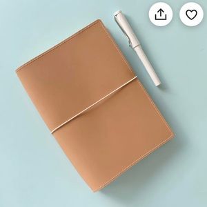 A5 Size Natural Refillable Leather Notebook Cover
